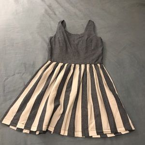 Chambray and White Striped Mini Dress